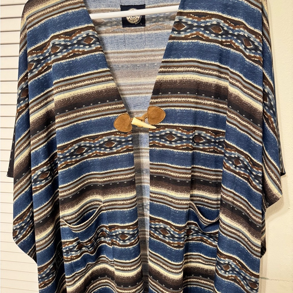 Double D Ranch Multicolor Striped Cape with Clasp